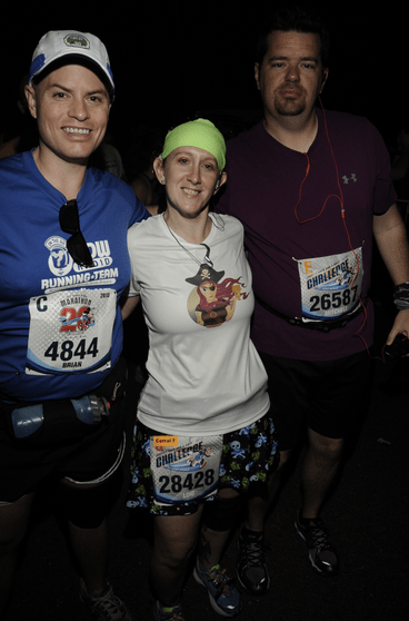 Me, Lori, and Mitch on Marathon Morning